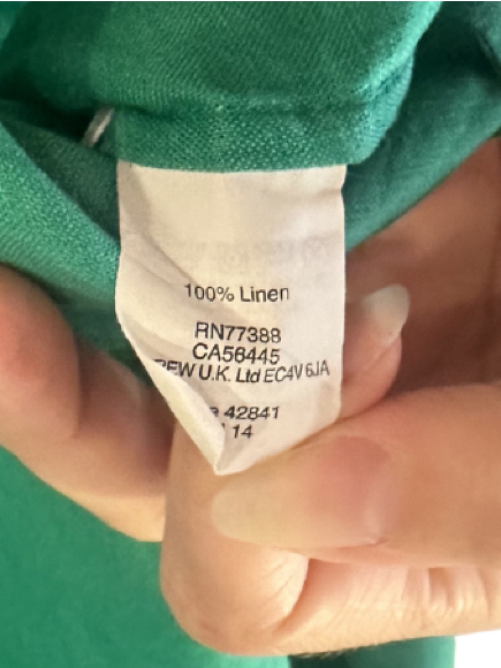 J. Crew 100% Linen Kelly Green Perfect Button Down Shirt - Picture 6 of 6